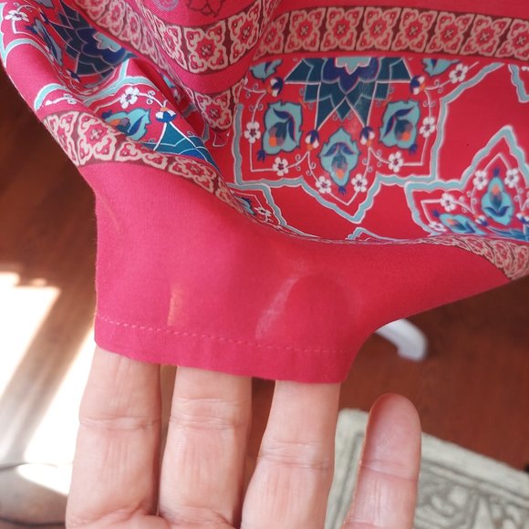 Aventura Stacia Dress Red Flower Print with Pockets Sz M - Picture 12 of 15